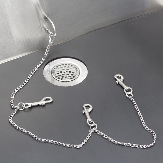 Drain and securing chain setup from Ginsan for pet wash station