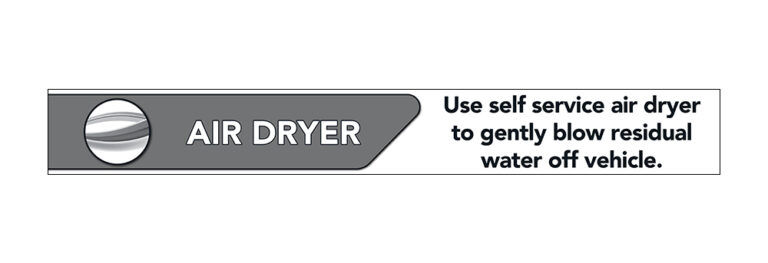 Air Dryer menu and informational strip from Ginsan